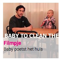 Filmpje : Baby poetst het huis